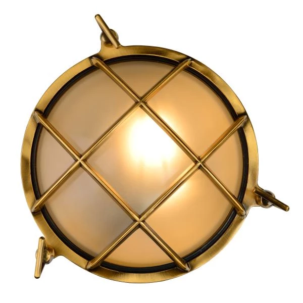 Lucide DUDLEY - Wall light Indoor/Outdoor - Ø 22 cm - 1xE27 - IP65 - Matt Gold / Brass - detail 1